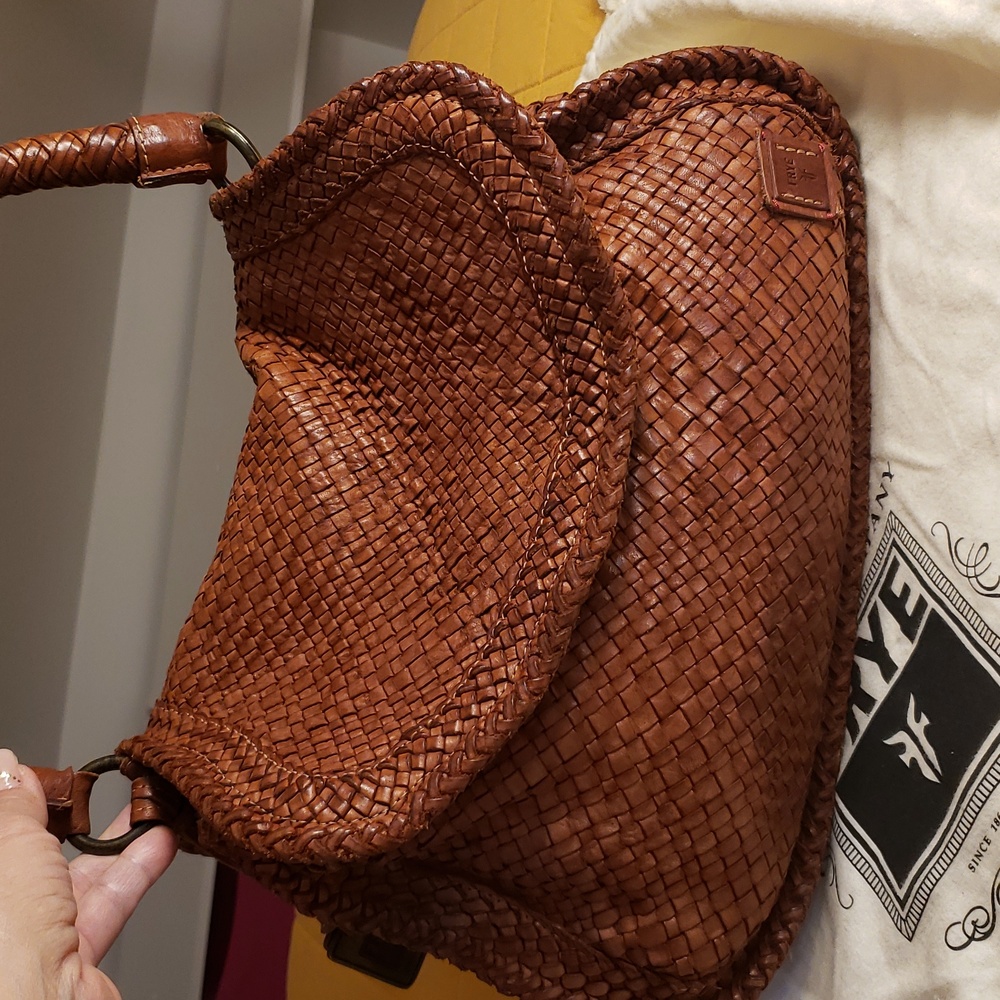 Frye woven leather satchel or crossbody